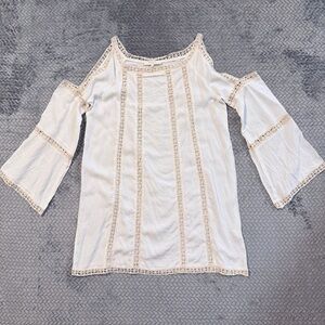 SOLITAIRE SWIM Swim Cold Shoulder Lightweight Cover-Up Size Large